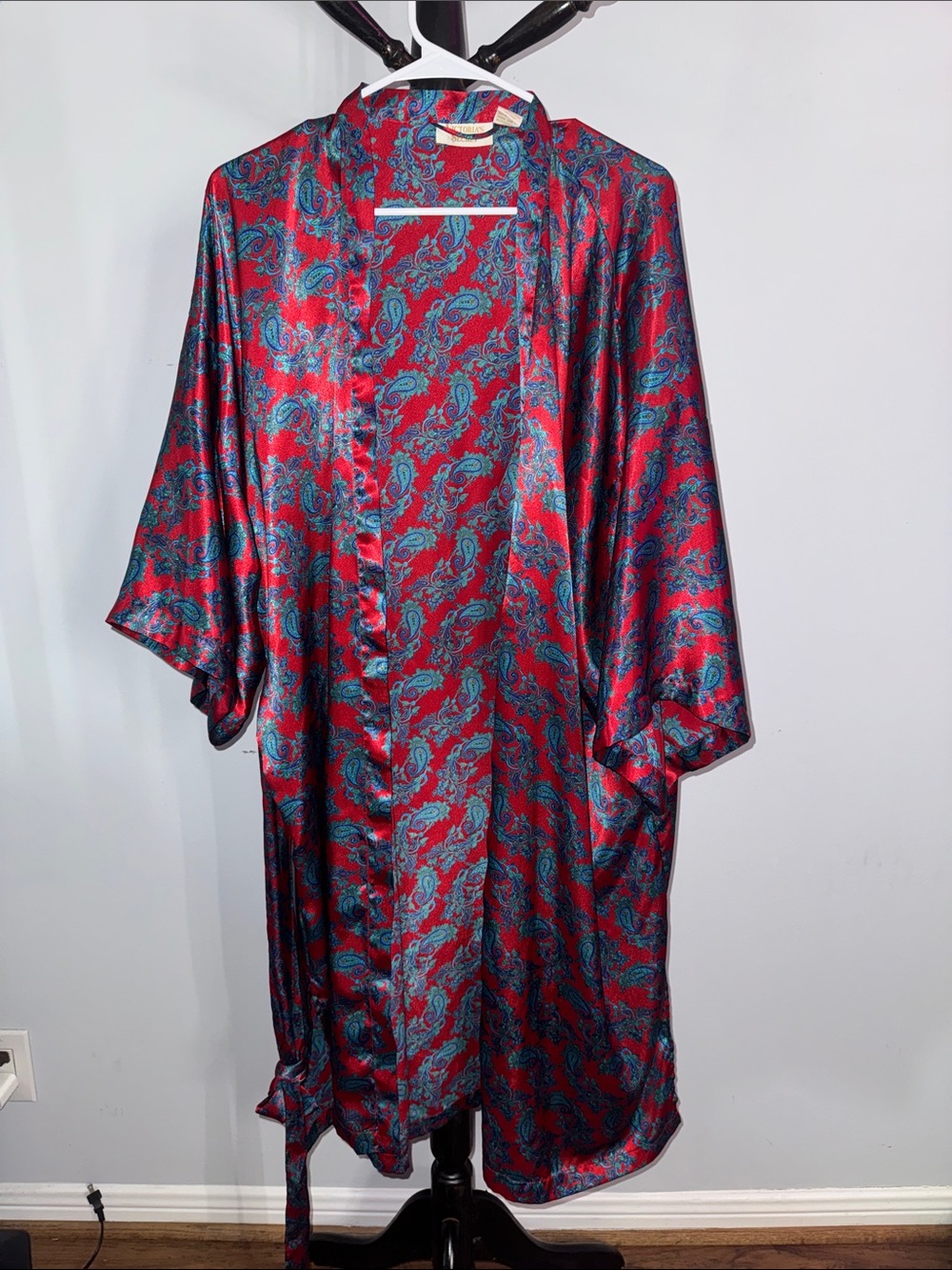 Vintage Victoria’s Secret Paisley Kimono Robe - Red & Teal 29.T